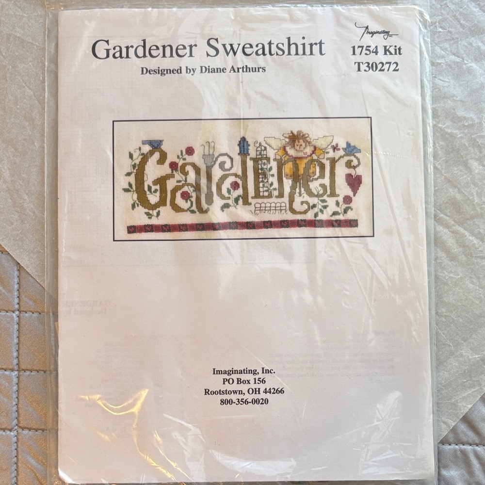 Gardener Sweatshirt Cross Stitch Kit — Imaginating (Gardener Design)